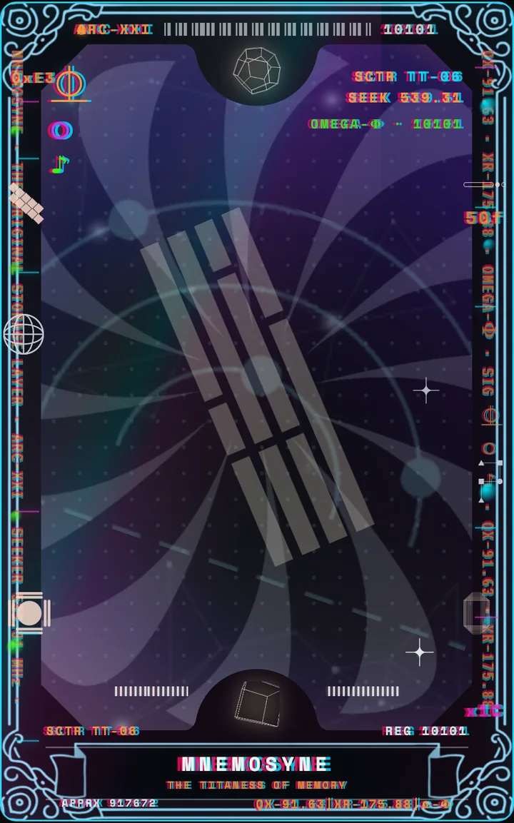 XXI · Mnemosyne — Kyber card front