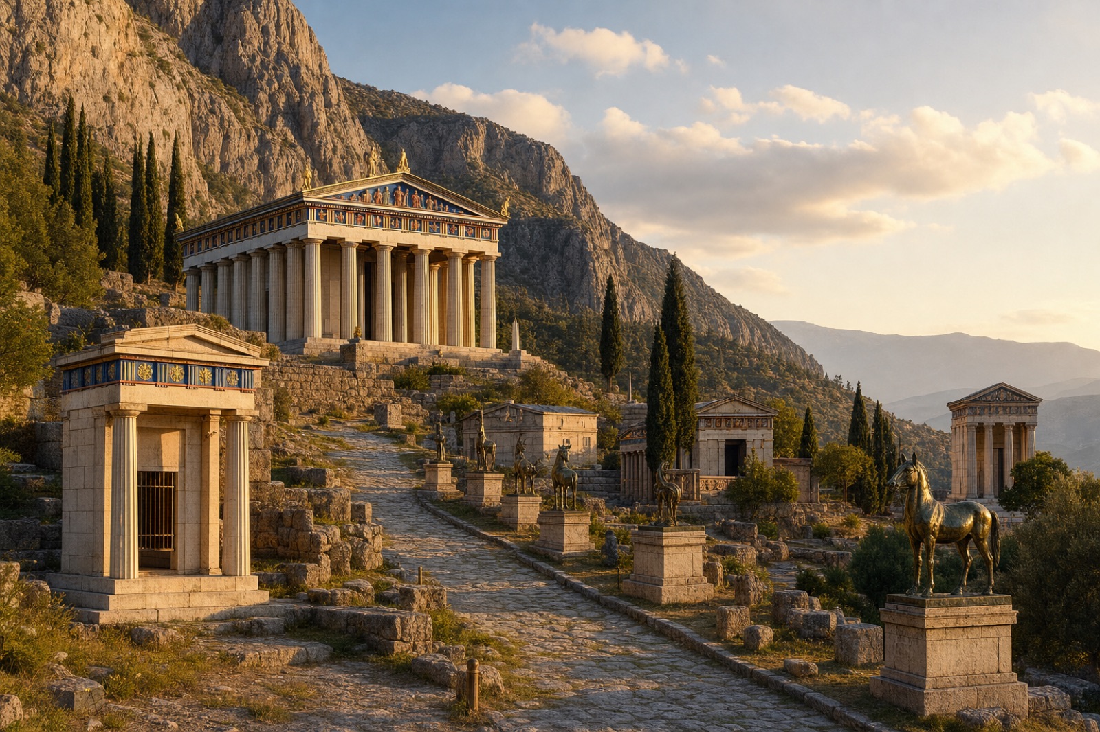 Delphi reconstructed as it stood in the 4th century BC