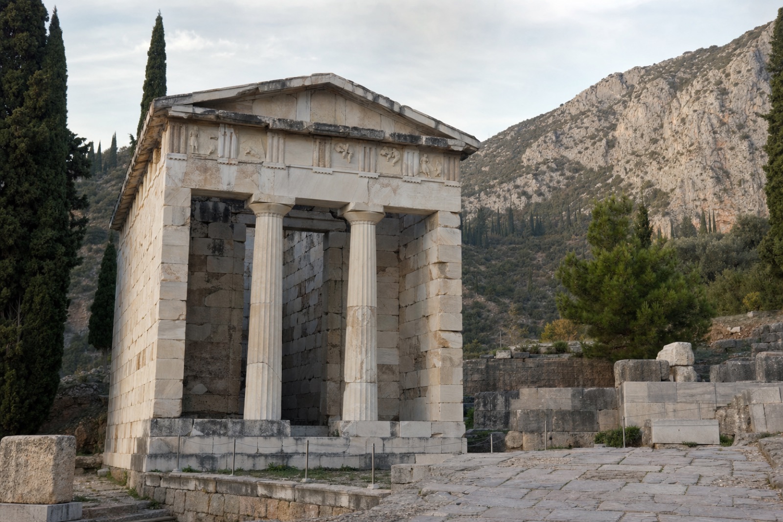 The Athenian Treasury at Delphi today