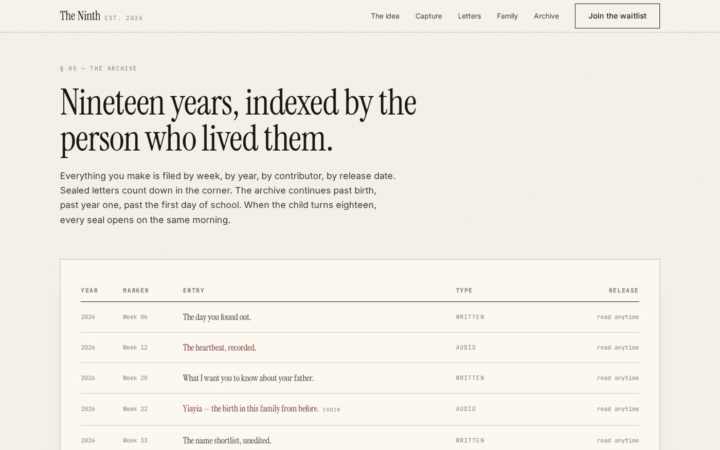 The Ninth Archive screen
